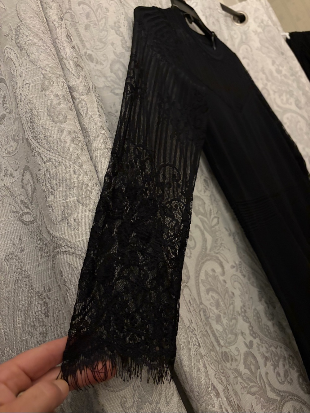 City Chic women’s Black knit Lace Panel long sleeve dress Sz 14w XS never worn - Picture 6 of 11